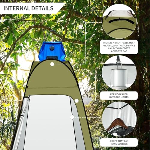 Image of Leosportz Pop Up Tent for Camping - Dress Changing Tents Portable for Men and Women | Camping Bathroom Toilet Pop Up Tent with Full Privecy (Green)