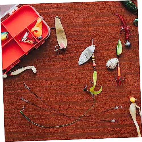 100 piezas Líderes de pesca de acero trenzado con giratorio miniatura 4