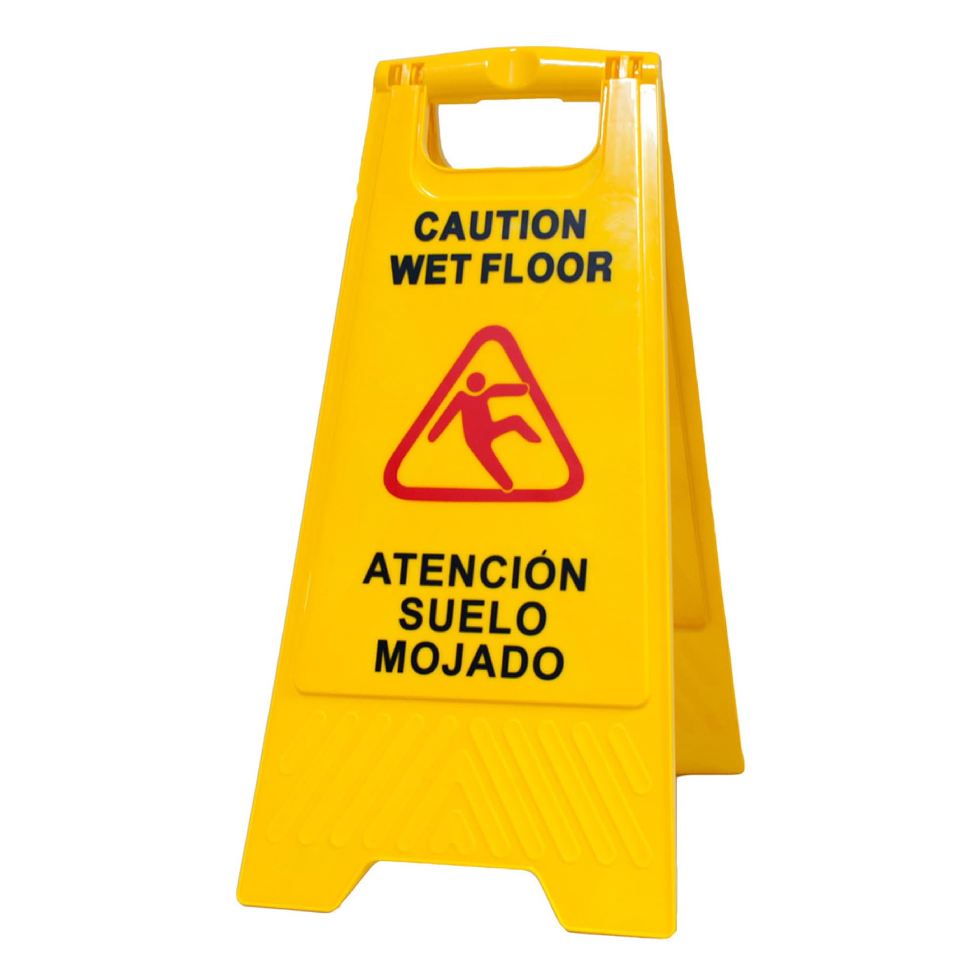 PAMEX Señal de Suelo Mojado. Cartel Plegable Señalización Advertencia Mojado Color Amarillo. Advertencia Superficie Resbaladiza. En Español e Inglés