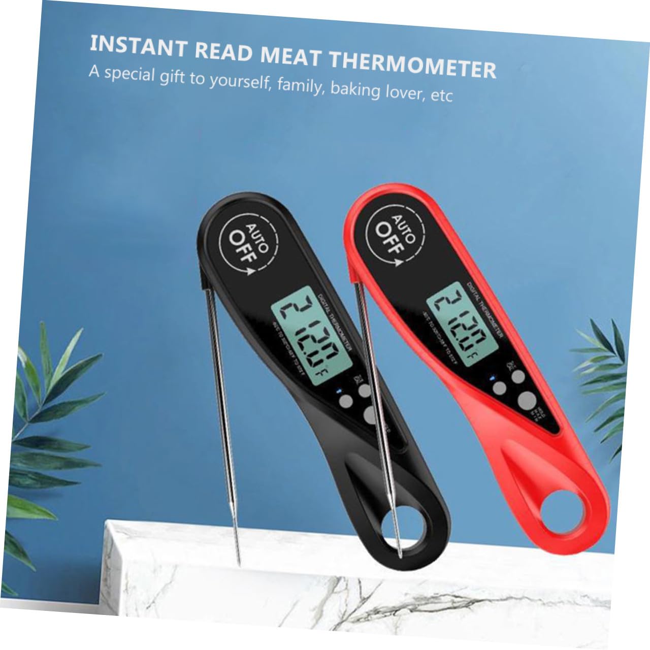 2 Piezas termómetro de barbacoa termómetro digital termómetro de horno sonda de lectura instantánea termometro para carnes termómetro de lectura instantánea impermeable abdominales