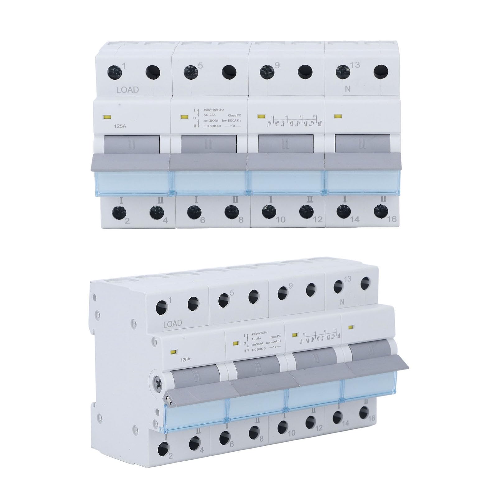 Sezionatore di Alimentazione 4P, Interruttore Automatico 4 Poli 6 Rivetti Rassodante DC AC 12-1000V Isolamento 400V 125A per Sistema di Alimentazione Fotovoltaico