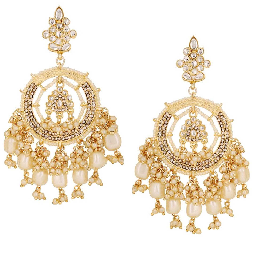 Shonas Style Wedding Collection Traditional Chandbali Earring for Women and Girls (Golden) (B0BNYPPZTM) Amazon Price History, Amazon Price Tracker