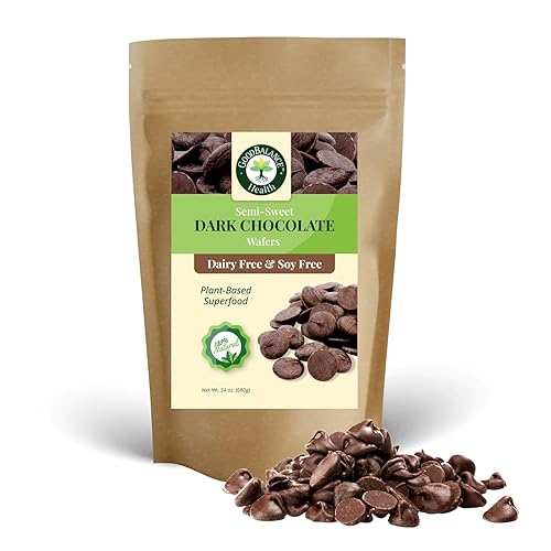 Good Balance Health - Obleas de chocolate oscuro, semidulce, sin lácteos, sin soja, chocolate derretido para postres, hornear, fondue, inmersión,