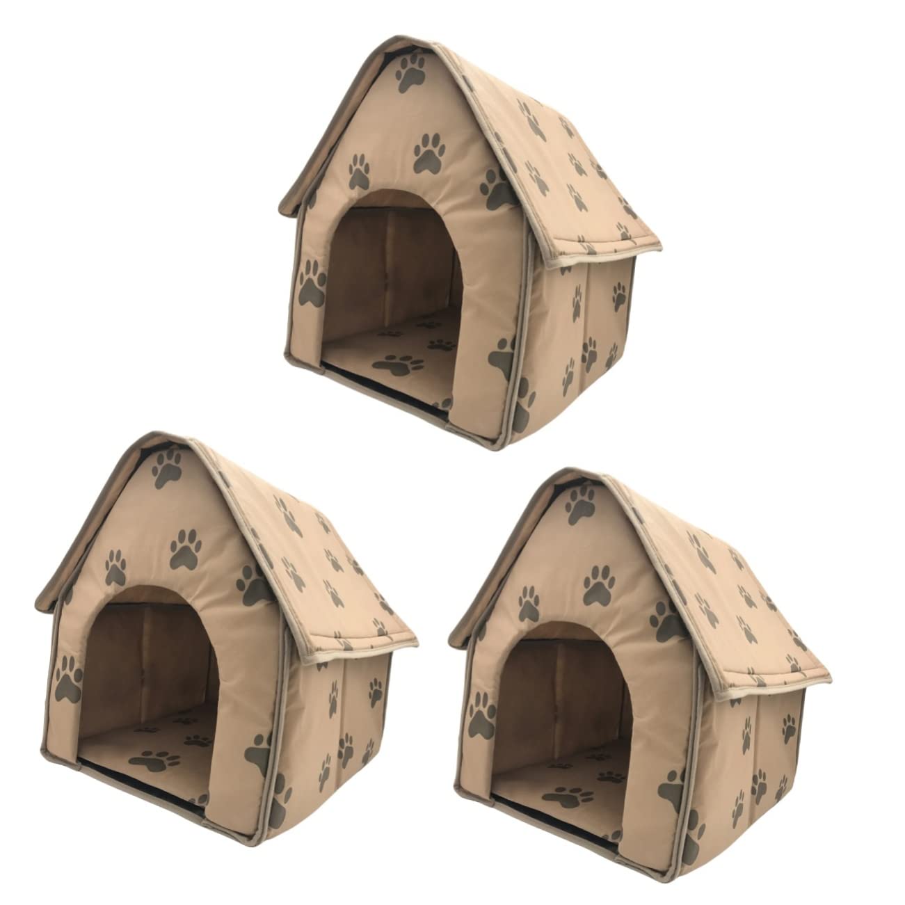 3pcs Puppy Bed Shelter Birthday Protector Mat Houses Tents Kitten Nest Gifts for Tent Supplies Hut Game Portable Cuddle Cosy Pet Cave House Dog Funny Cat Warm Folding Indoor