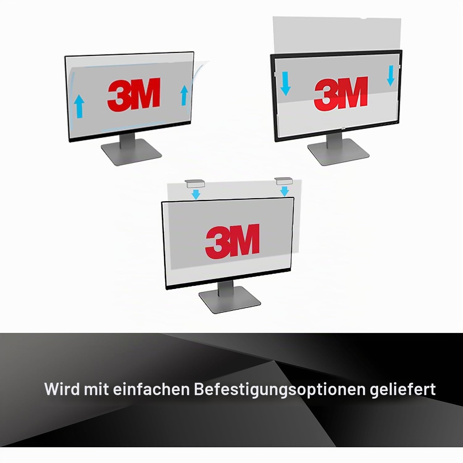 3M Blickschutzfilter für 23,8 Zoll Vollbild-Monitor, Polyester, mit Comply Magnetbefestigungssystem, 16:9, PF238W9EM
