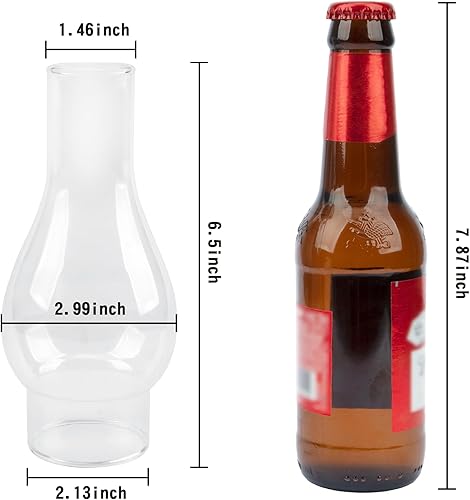 Miniatura 9 de Lámpara de aceite para chimenea, lámpara de huracán, repuesto de vidrio, base transparente de 3 pulgadas para pantalla de lámpara de queroseno