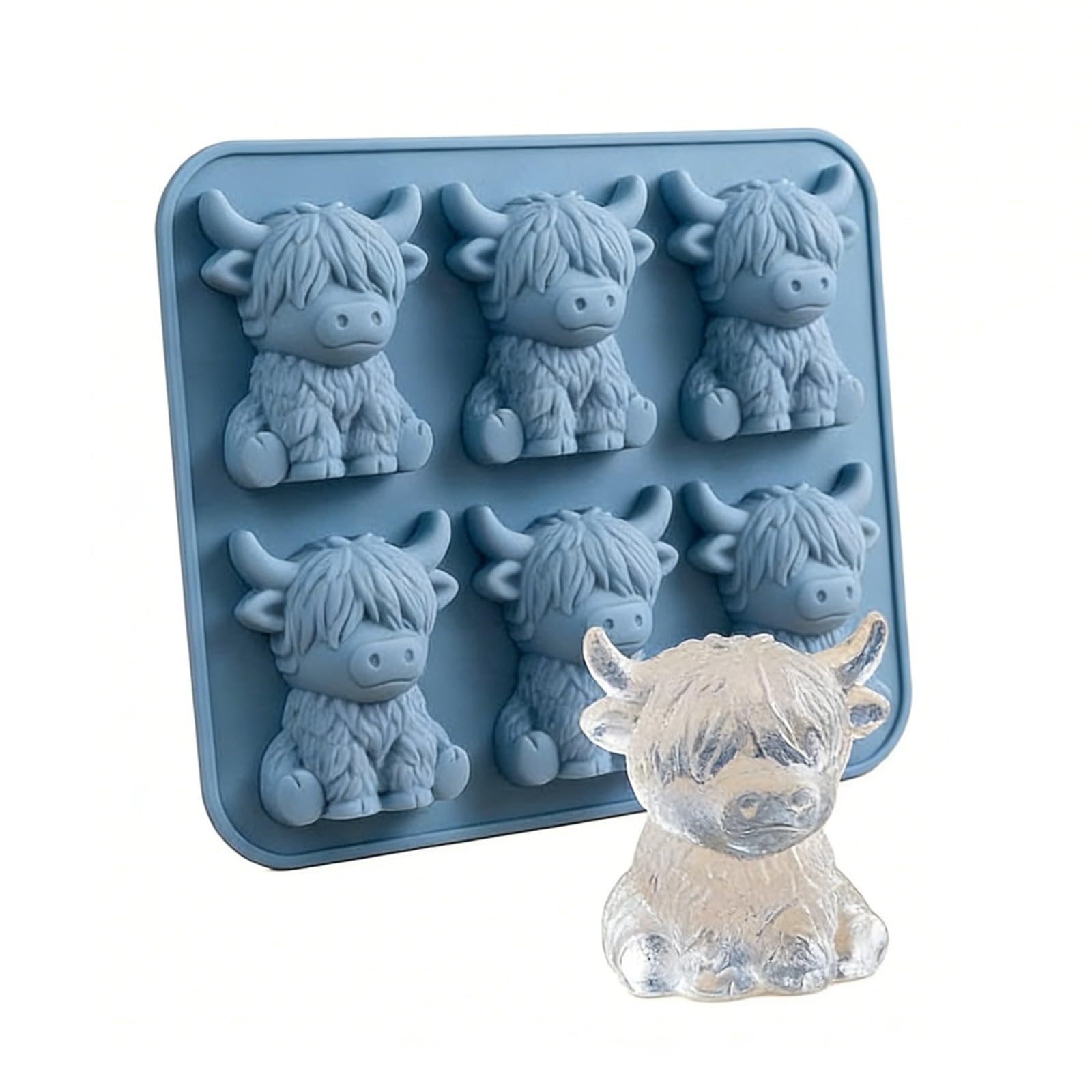 XuQiZZpp Cattle Ice Cubes Maker Silicone Mould Quick For Cafes Households Food Grade Materials