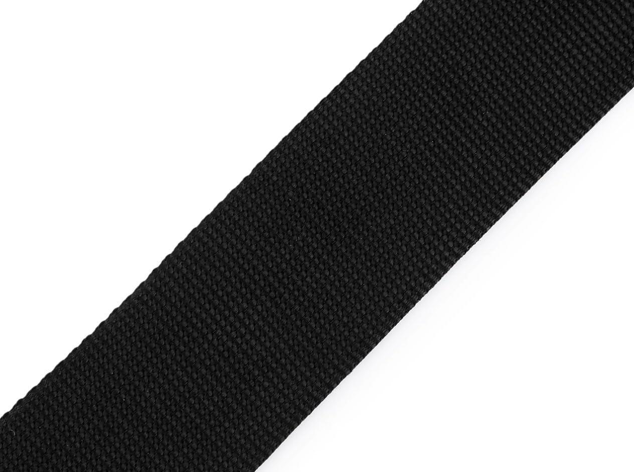 cyclingcolors 50mm Wide Polypropylene Webbing Strap 5 Metres Rope for Backpacks, Furniture, Chairs, Haberdashery, Clothing, Black