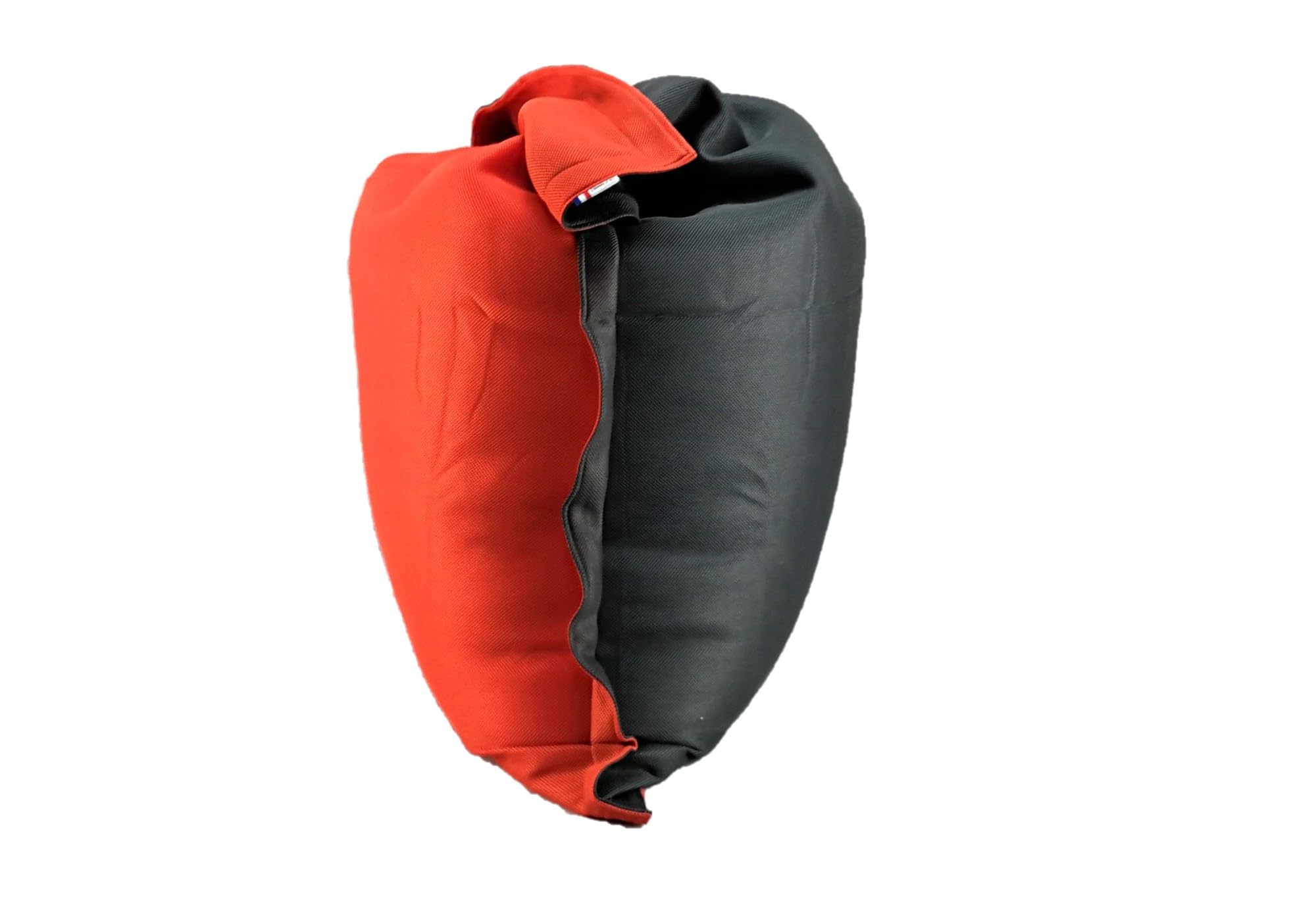 Pouf Géant Tissu Mesh3D Bicolore Anthracite/Orange 125 x 175 cm Polyester Flottant Housse Lavable Fabriqué en France