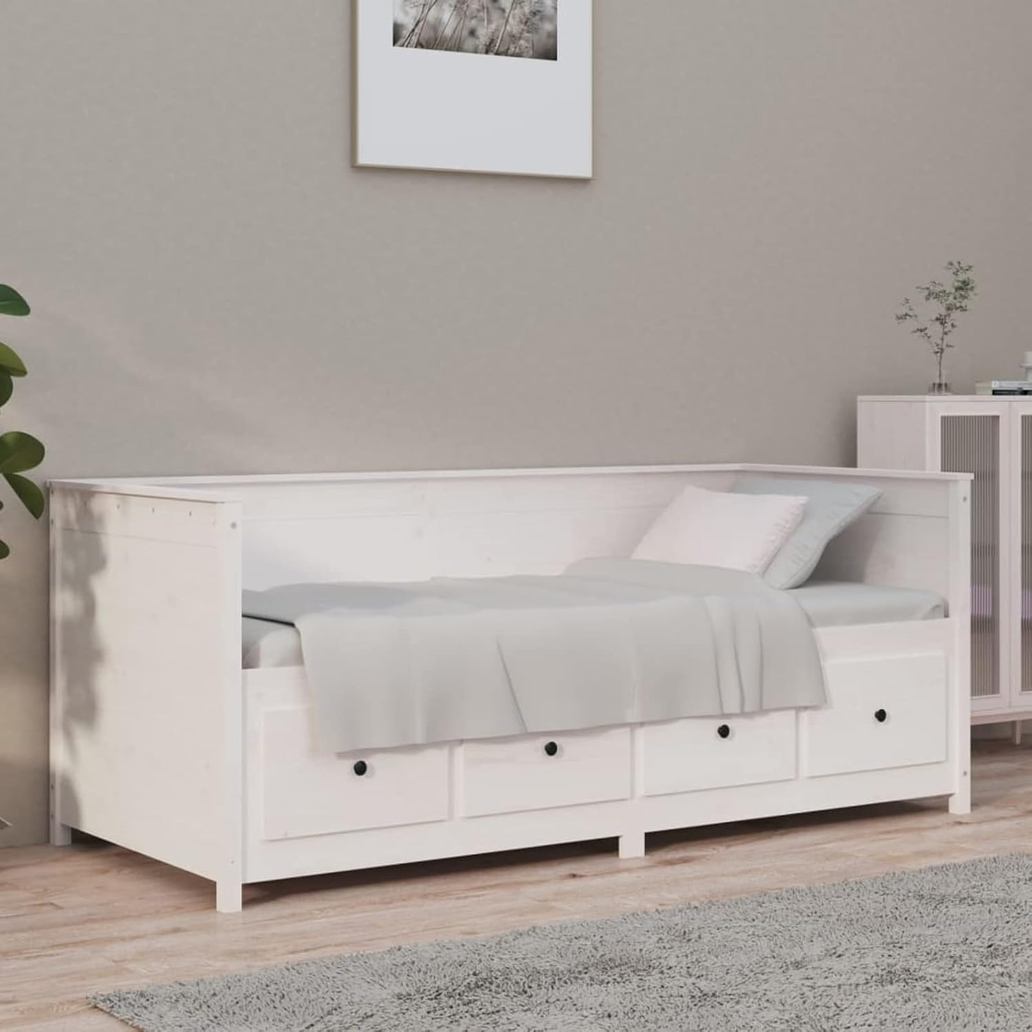 Tidyard Dormeuse in Legno,Divano Letto,Letto Singolo con Contenitore