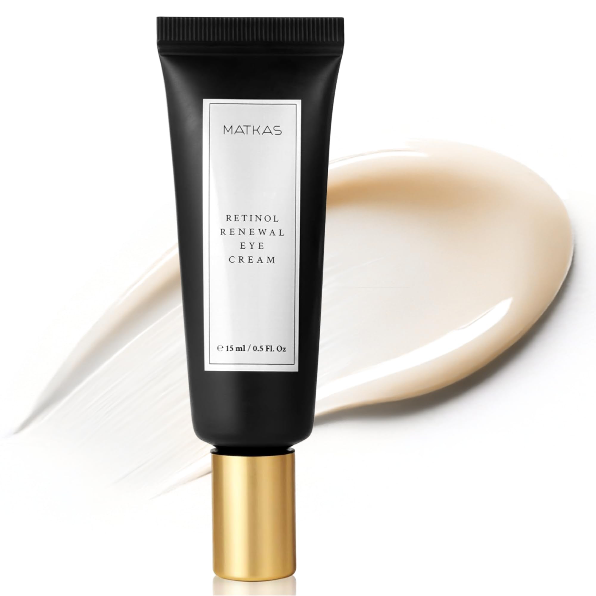 MATKAS Korean Retinol Under Eye Cream for Dark Circles 15mL - with Shea Butter and Niacinamide, Under Eyes Brightener, Anti Aging Cream, Eye Bags Remover, Under Eye Treatment for Women & Men, Skincare