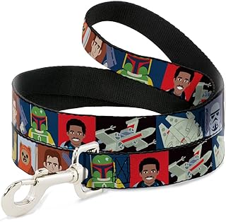 Star Wars Pet Leash, Dog Leash, Star Wars Classic Character Pose Blocks Multi Color, 6 Feet Long 1.0 Inch Wide