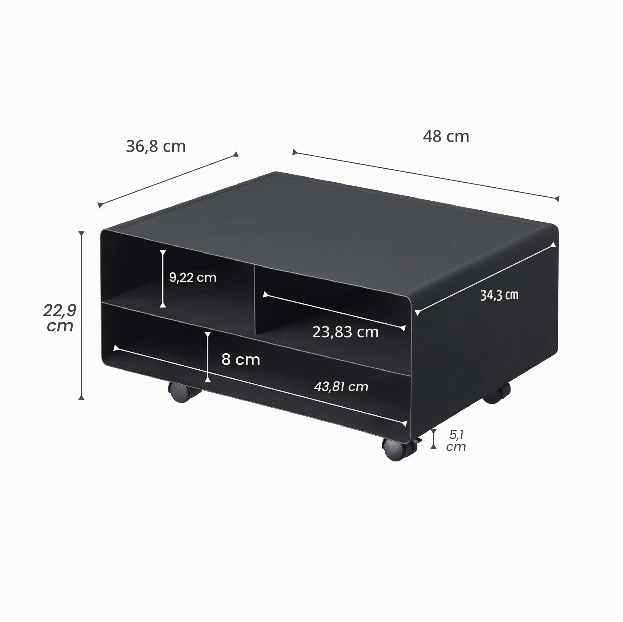 YAMAZAKI home Tower Supporti per Stampante, Acciaio, Magnete, Silicone, Nero