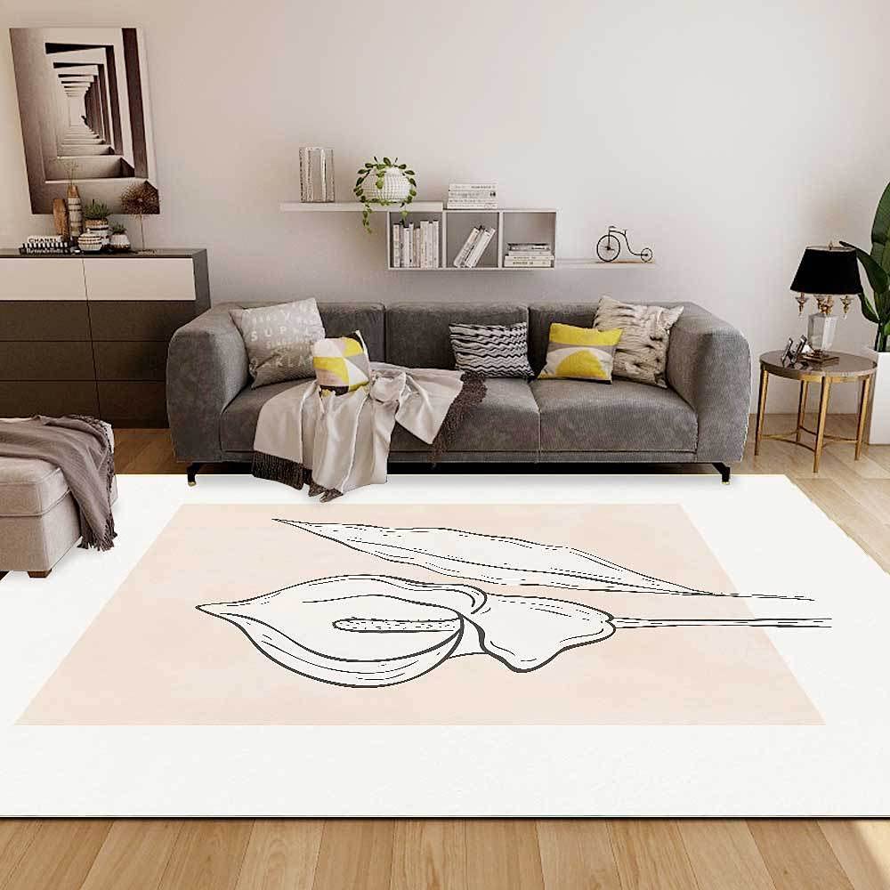 Rugs Pink Calla Lily150x200xm Rutschfest Wasserdicht Antibakteriell Matte Komfort-Matten Allzweck-Bodenmatten für Küche Bad oder Arbeitsplatz