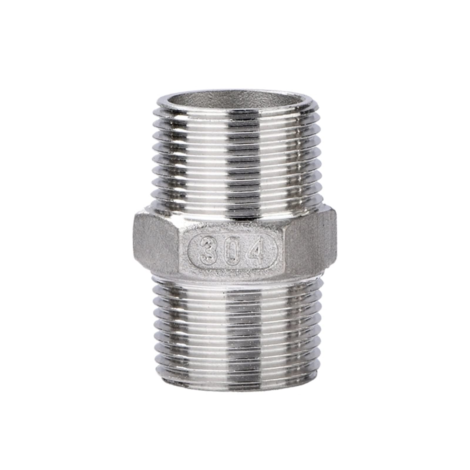 AARTERZZA Coupling, Stainless Steel Hex Nipple,NPT Male Thread 304 Stainless Steel Hex Nipple Union Pipe Fitting Connector(11/2Inch) Pipe Fitting