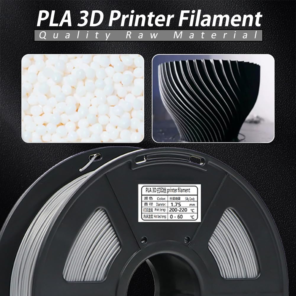 Filamento Para Impresora 3D|Filamento Impresión 3D PLA Cuidadosamente Enrollado 1,75mm,Precisión Dimensional+/-0,02mm|Suministros De Impresión 3D|Accesorios Para Impresoras 3D,Negro,PLA 1KG(2.2LB)