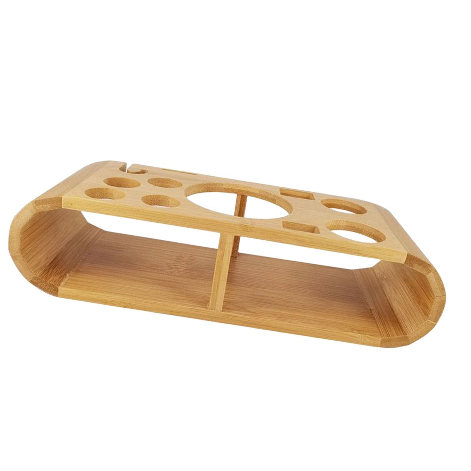 Bartending Tool Stand,Cocktail Shaker Stand, Bamboo Storage Stand,Portable Bartender Tool Holder, Cocktail Shaker Rack for Tabletop Housewarming Gift