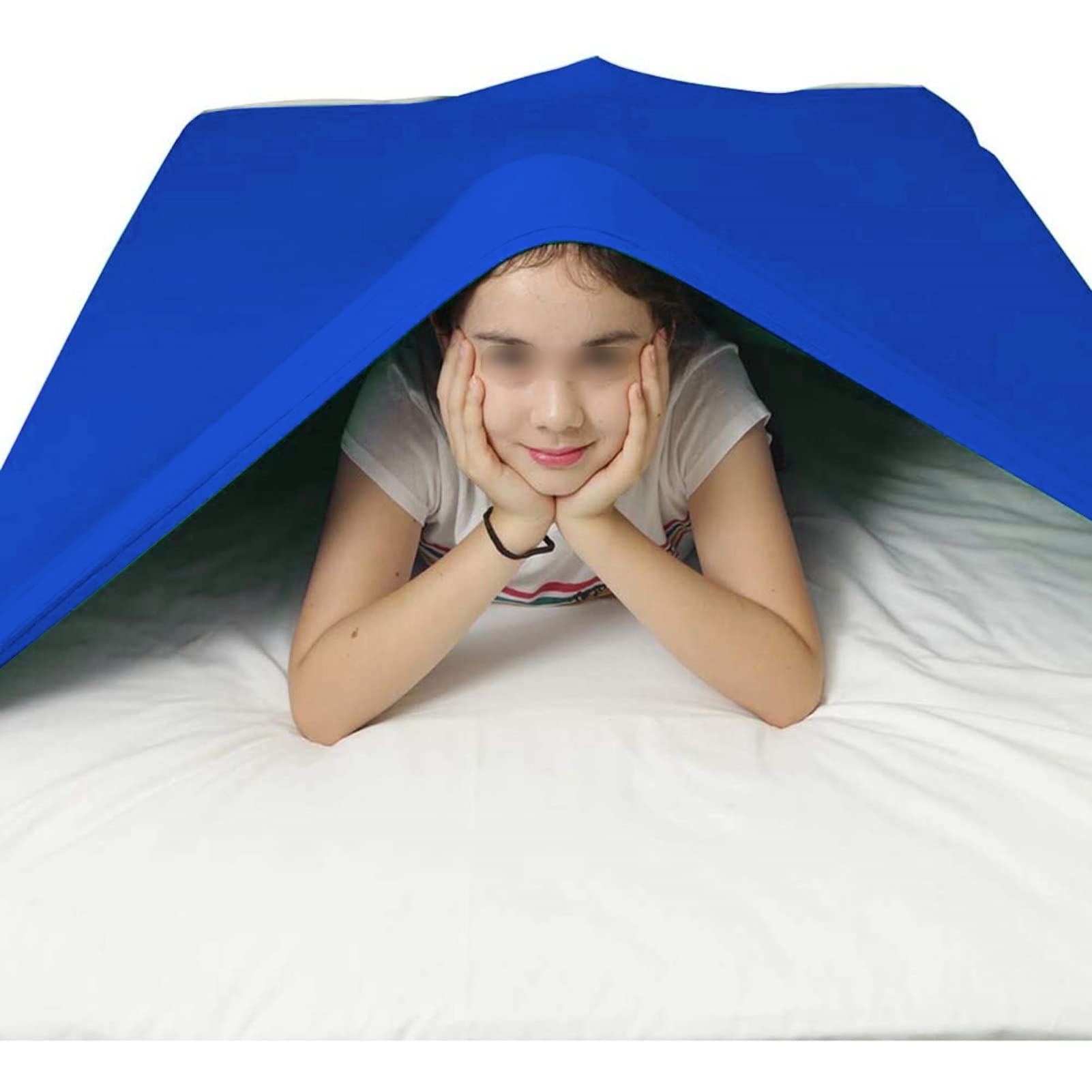 Drap Lit À Compression Sensorielle, Sensation Relaxation Profonde, Aide À Lutter Contre Le SPD, L'anxiété, Le TDAH, l'Autisme, Respirant (Color : Blue, Size : Twin Size 98 x147 cm)