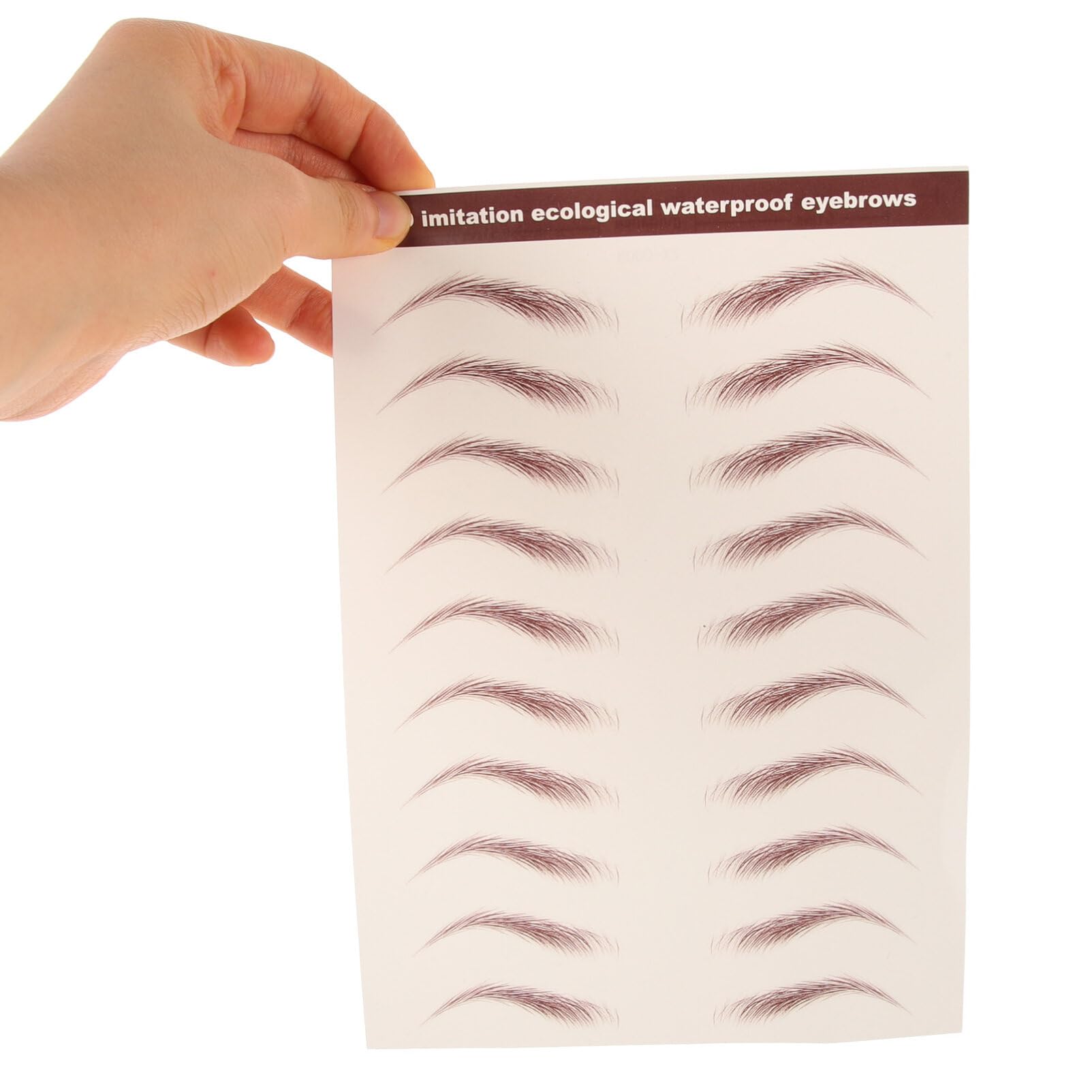 PATKAW 3 Sheets Eyebrow Sticker Light Brown Waterproof - Image 2