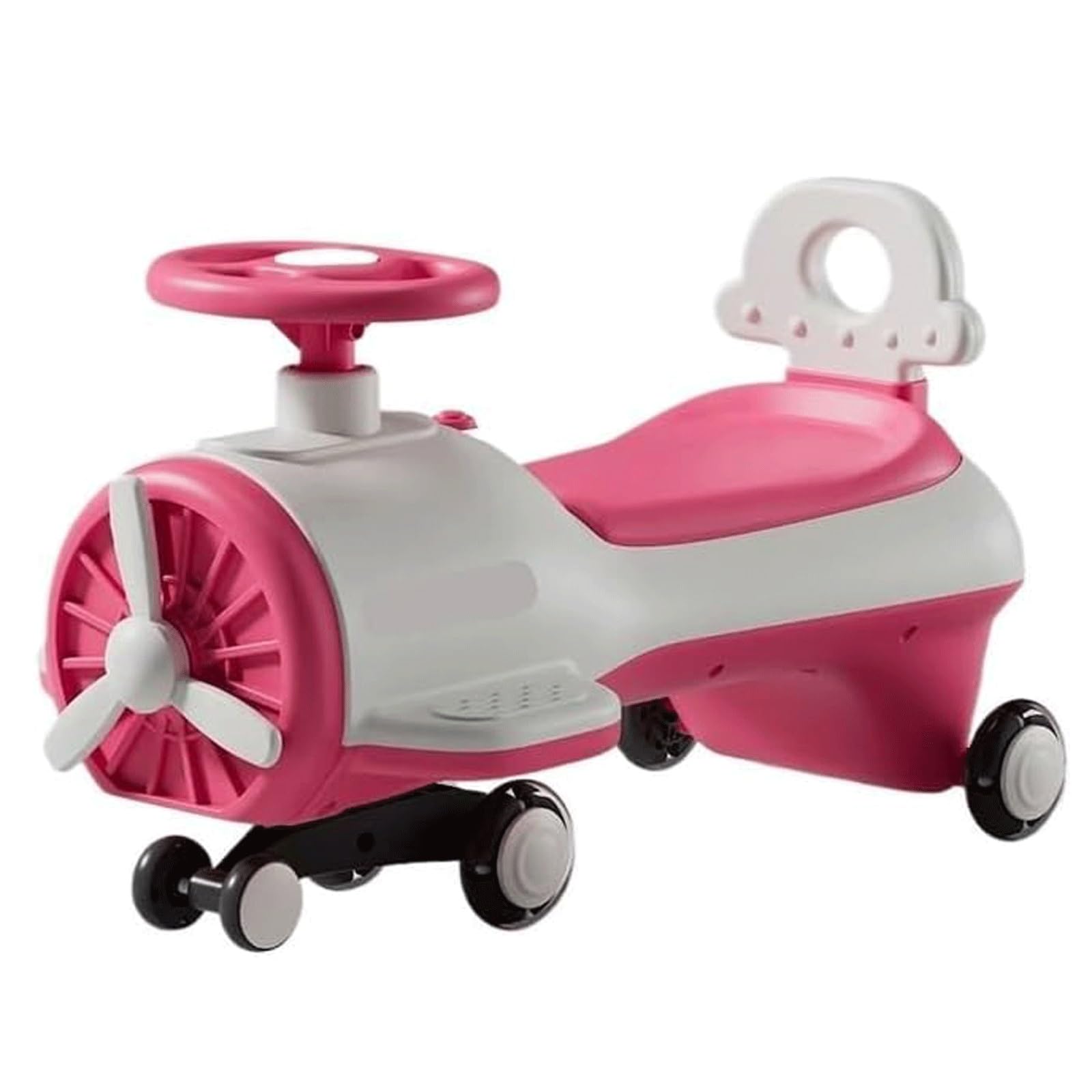 Schaukelauto, Flugzeugform, Wackelauto, Wackelroller, Musik, Laufrad, Kinderwackelauto, geräuscharm, Rutschauto mit Rädern(Rose)