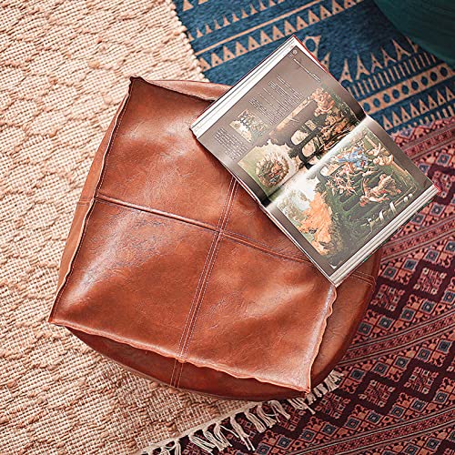 Repose-pieds simple housse de pouf cuir carré pour petit salon - 6