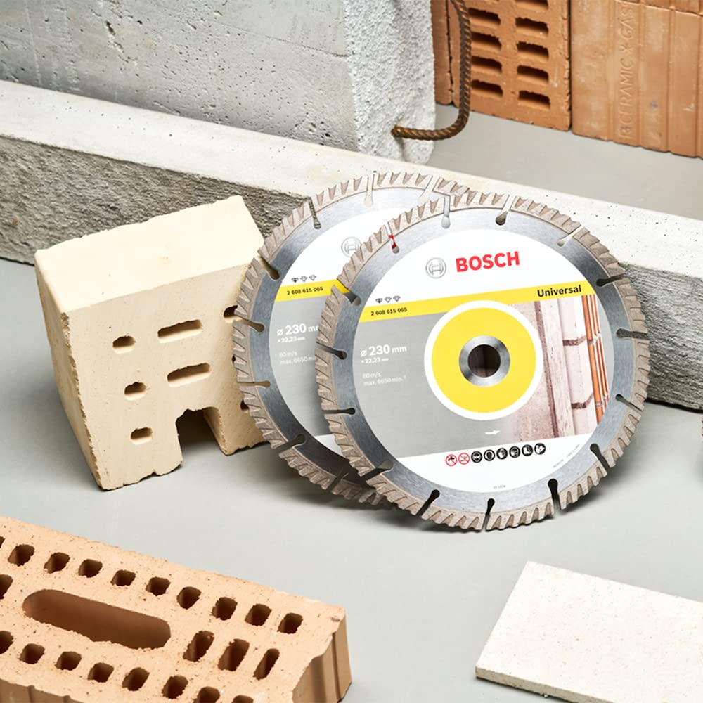 Bosch Professional Accessories Standard Seri Genel Yapı Malzemeleri İçin Turbo Segmanlı Elmas Kesme Diski 115 mm, Gri