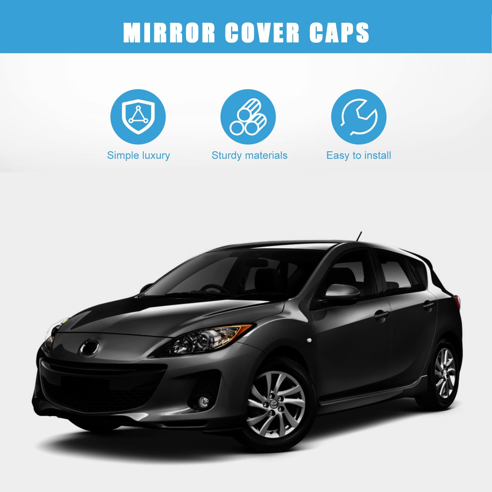 Cubierta De Espejo Retrovisor Para Mazda 2 2007-2014, Color Negro Brillante, Tapa De Carcasa