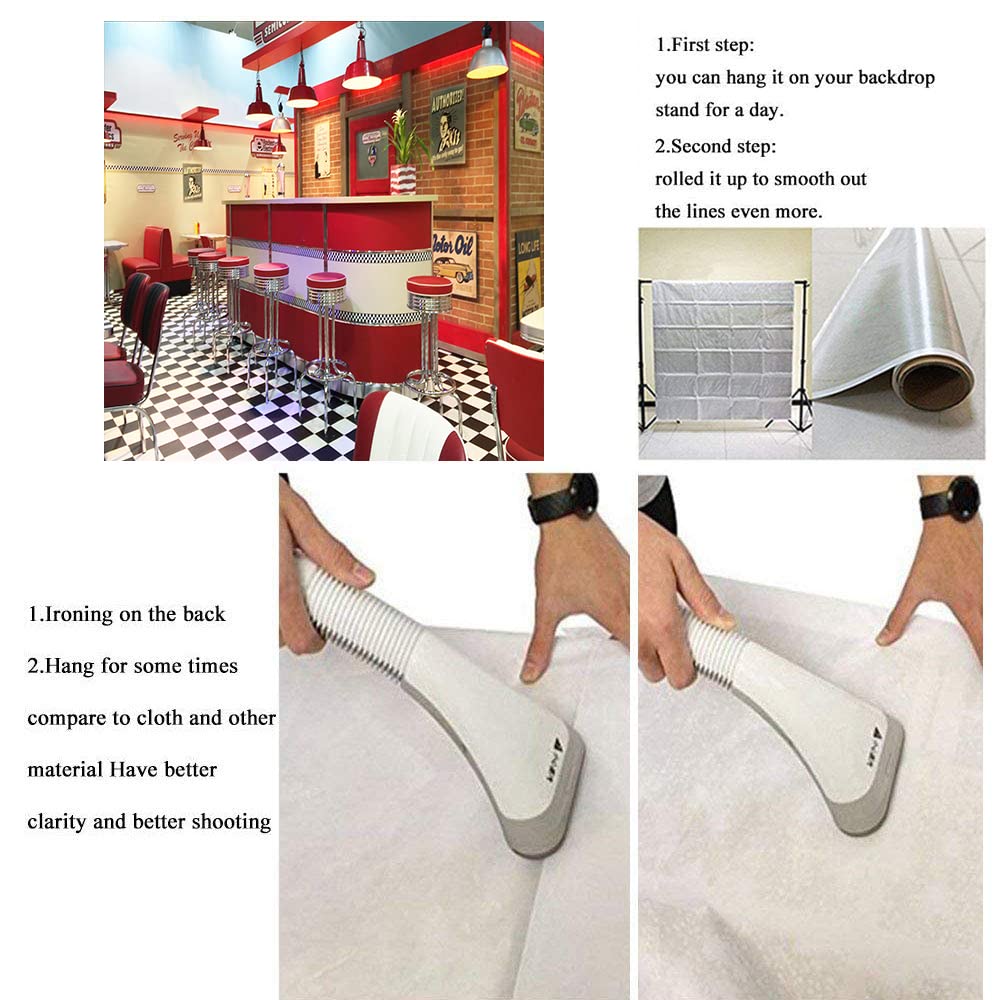 1950er Diner Fotohintergrund – Klassisches Fast-Food Restaurant Motiv, 2,1x1,5m Vinyl