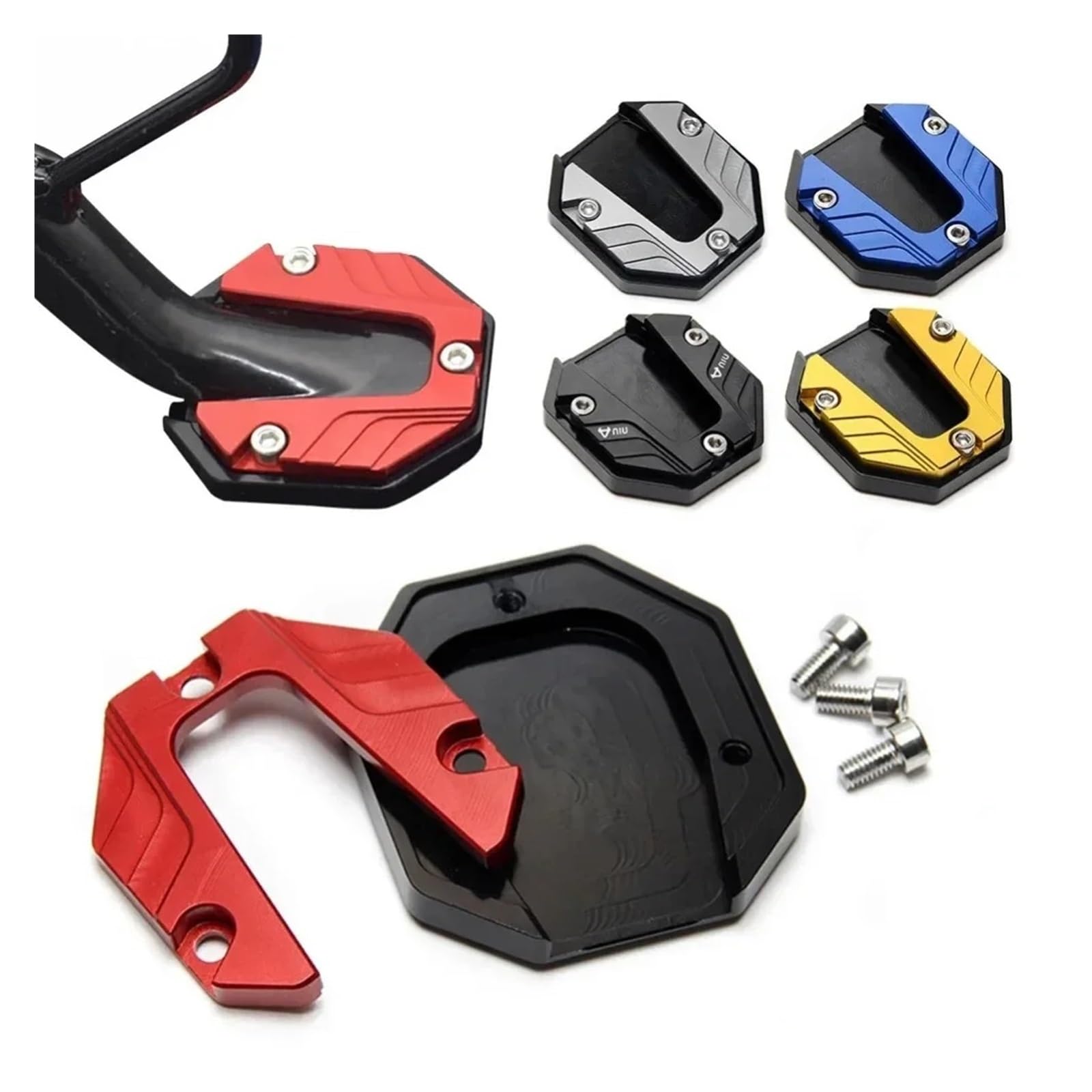 Béquille de moto Extension de béquille vélo pour moto latérale pied(Noir)