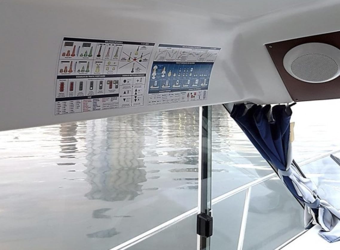 Pack de 3 Planches Adhésives A5 – Règles de Navigation + Balisage Maritime + Pavillons Maritimes et Régates - Etre en règle avec la Division 240, Conforme RIPAM