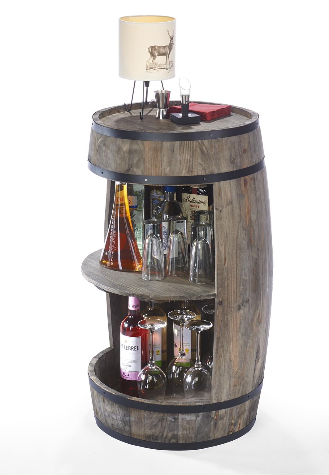 Kobolo Weinregal Bar Spirituosenschrank Anrichte Barregal 48x80 cm Braun