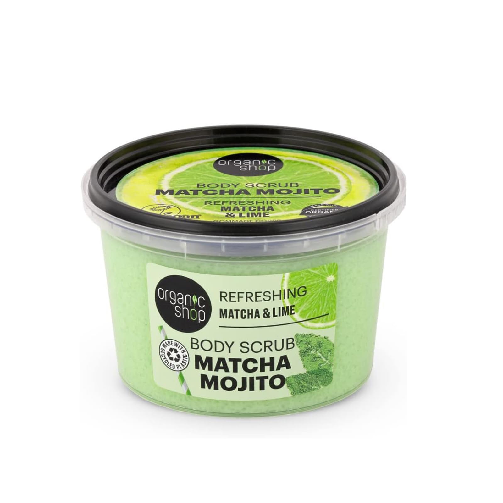 Organic Shop 250ml Body Scrub Refreshing Matcha Mojito Matcha & Lime