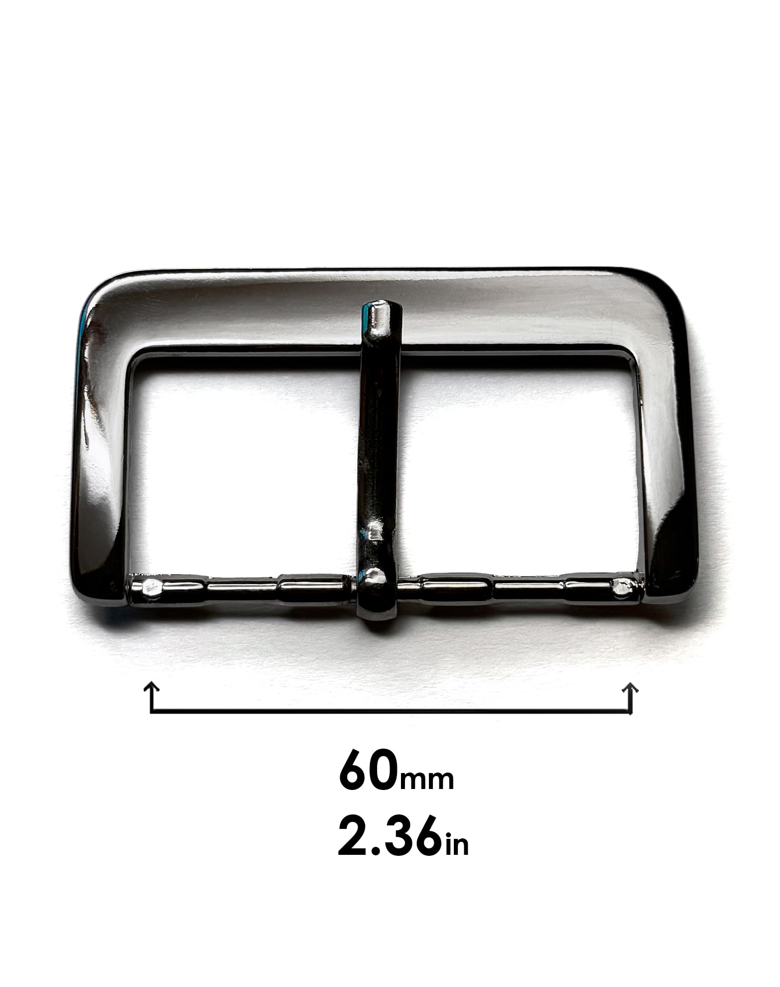 almela - Hebilla cinturón con acabado en plata brillo de 60mm de ancho - 6cm | Buckle belt