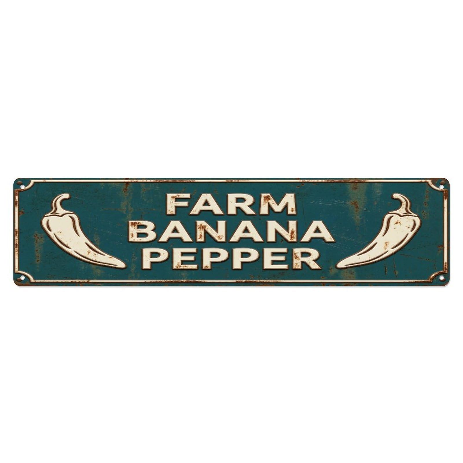 Metal Tin Sign FARM BANANA PEPPER Vintage Pepper Rustic Farmhouse
