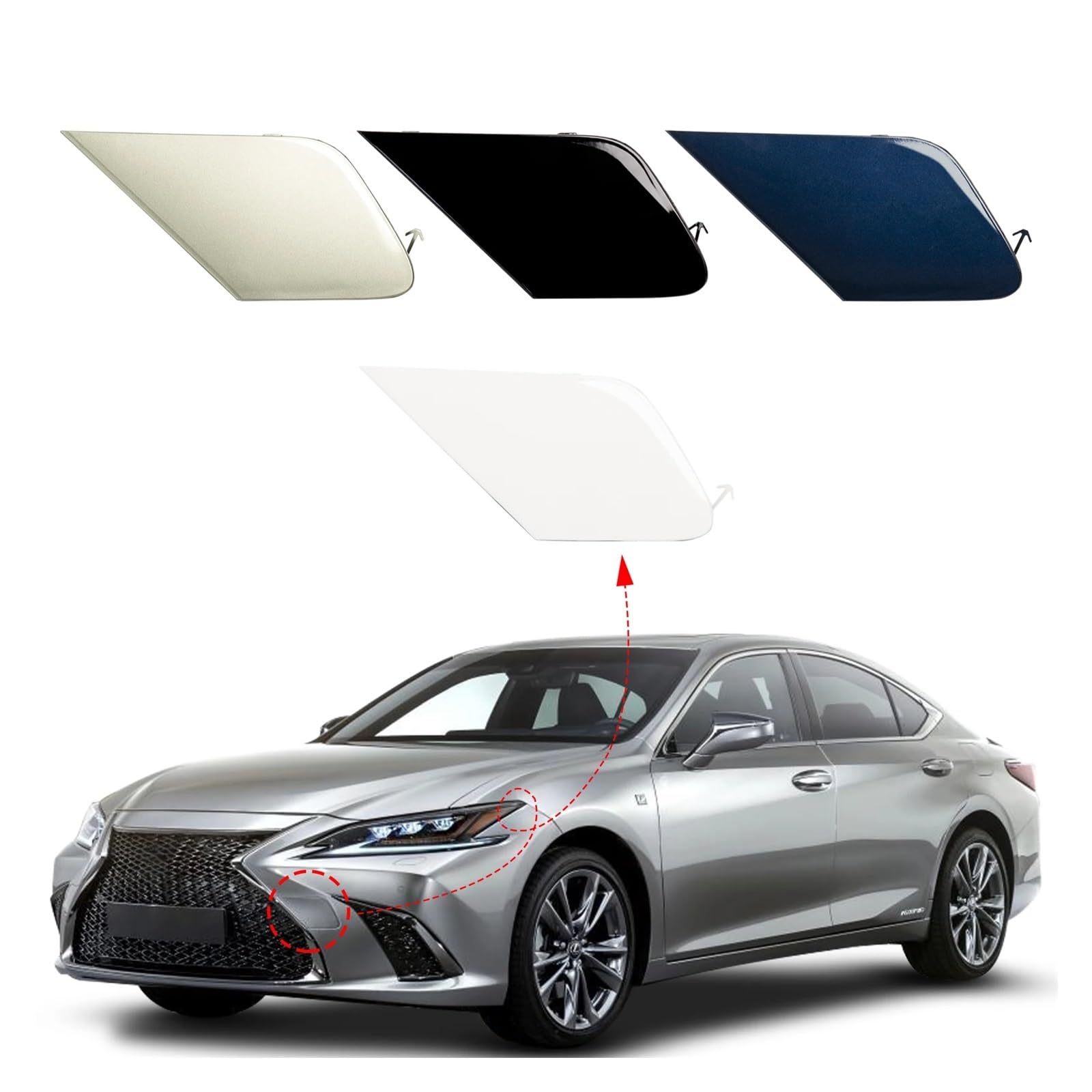 Tappo Coprigancio Di Traino Paraurti Anteriore Per Lexus ES350 ES300H 2019-2020 ES250 2021 5212833919 5212733905 Coprigancio Di Traino Copri Traino(Blu,Left side)