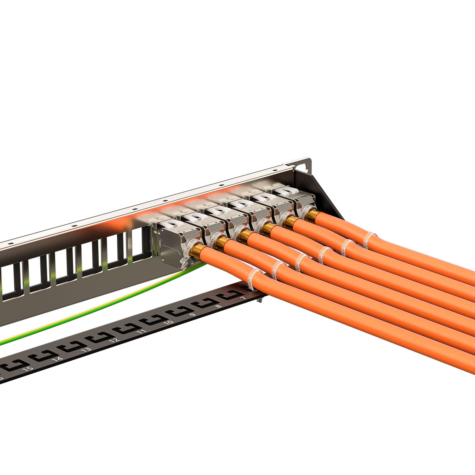 FGB 1U Patchpanel 24 Port für Keystone Module, patchpanel 19 Zoll, Rackeinbau oder Wandmontage Patchfeld mit Rückleiste, Kompatibel CAT5 CAT6 CAT7 CAT8 Netzwerk Verlegekabel