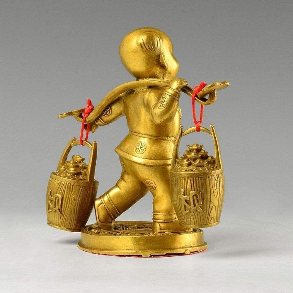 Rzeźba stołowa z czystej miedzi, figurki chłopca przynoszącego szczęście, rzemiosło, rzeźby, dekoracje, przedmioty kolekcjonerskie, symbol szczęścia i dobrobytu 0828