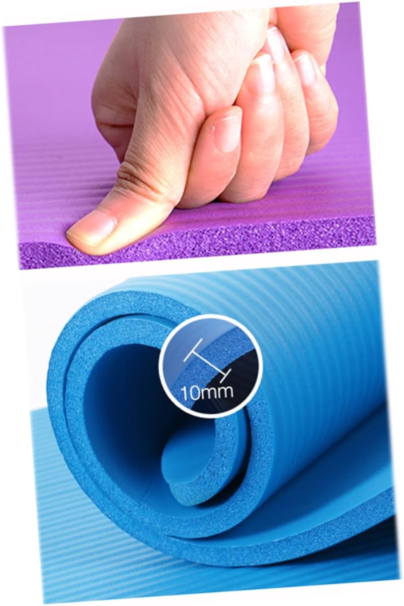 Extra Thick High Density Yoga Mat Non-slip Exercise Mat for Women with Superior Cushioning and Easy Washable Surface Blue for Home Workouts