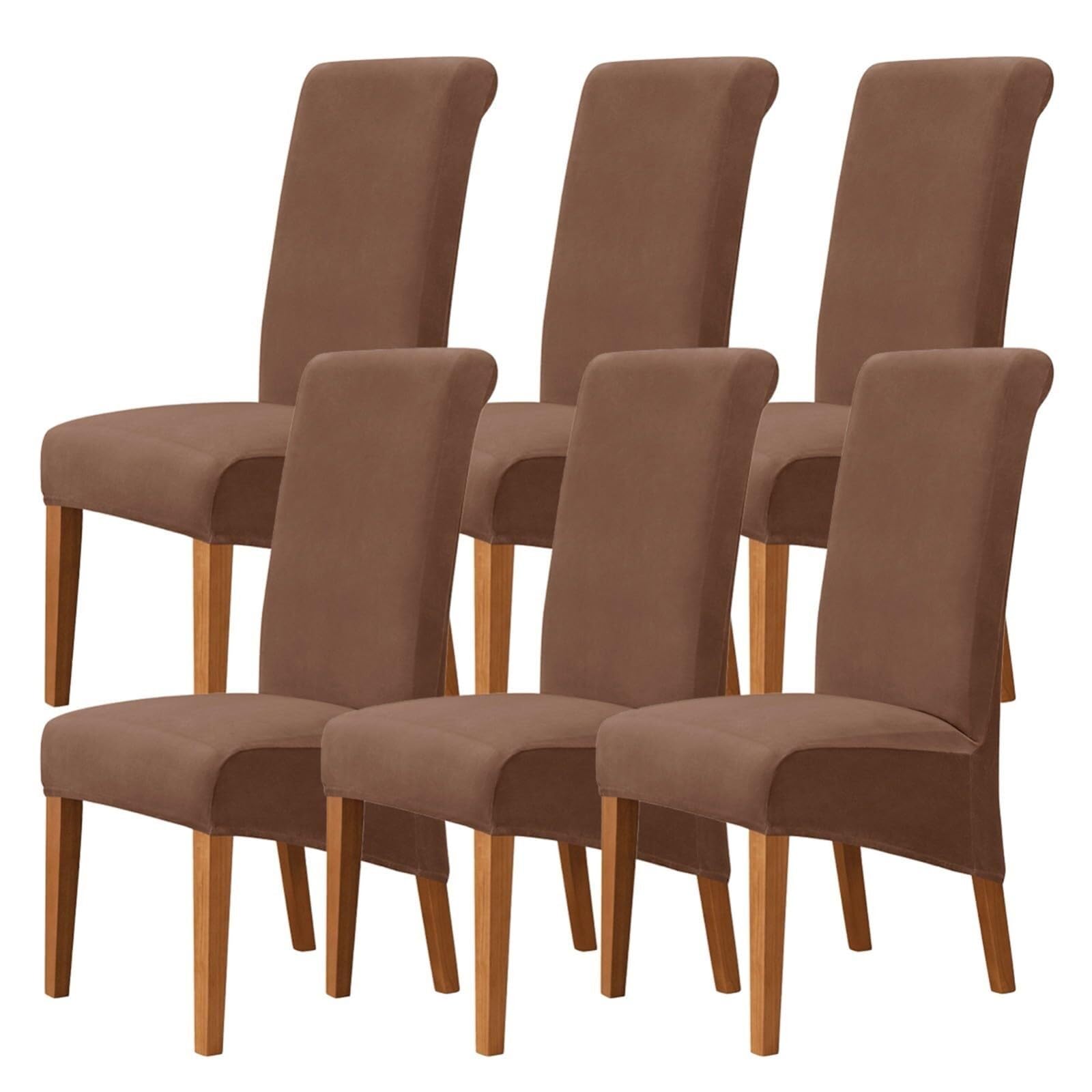 NMVAWIPT Stretch High-Back Dining Room Chair Covers, Removable Washable Furniture Protector For Restaurant Banquet(3#,6Pcs)