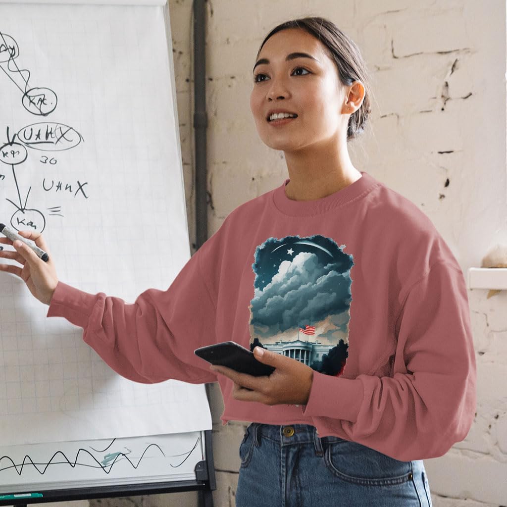 Patriotic Cropped Long Sleeve T-Shirt - USA Lovers Items