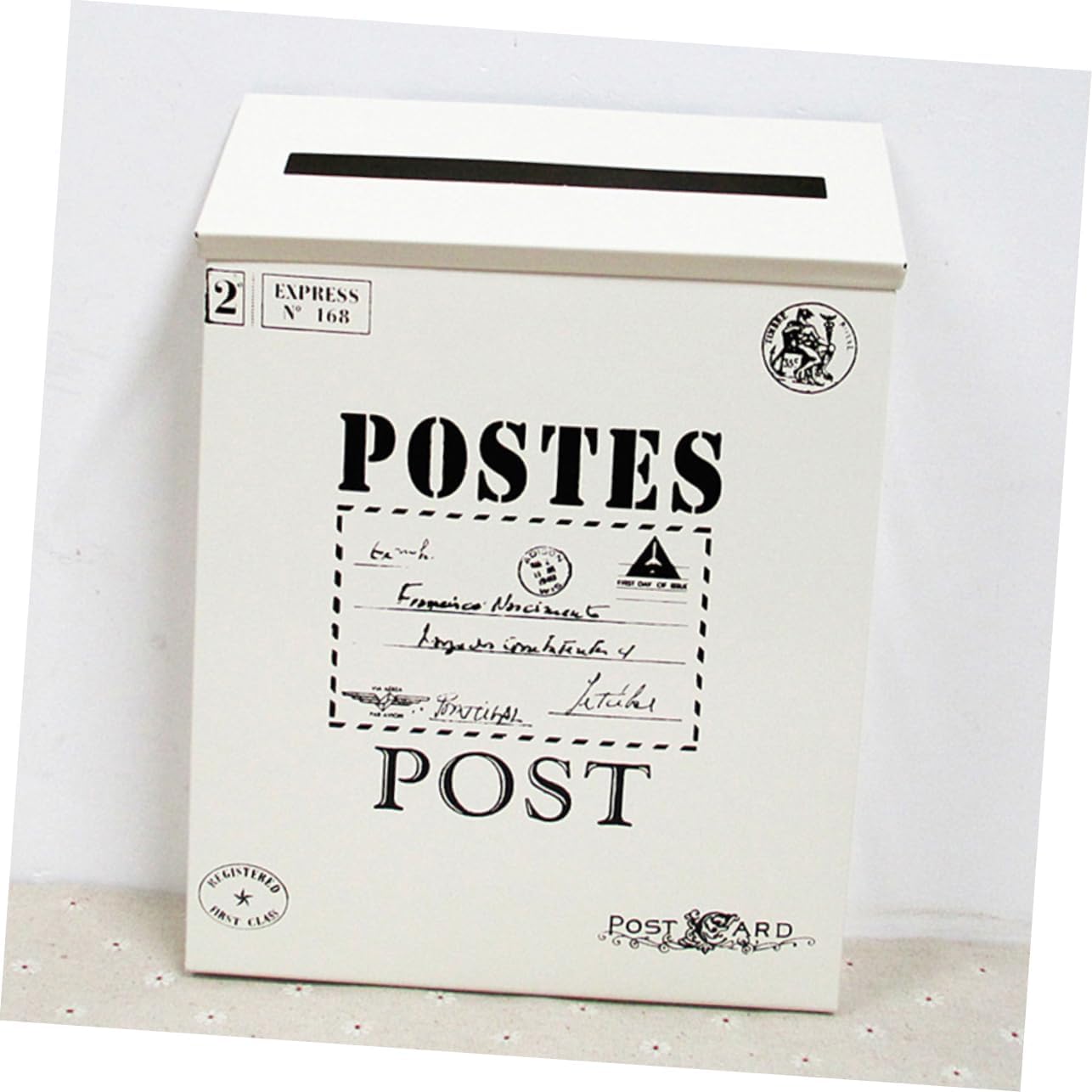 POPETPOP 2pcs Retro Letter Box Wall Mount Iron Mailbox Mailboxes for Outside House Wall Mount Post Box