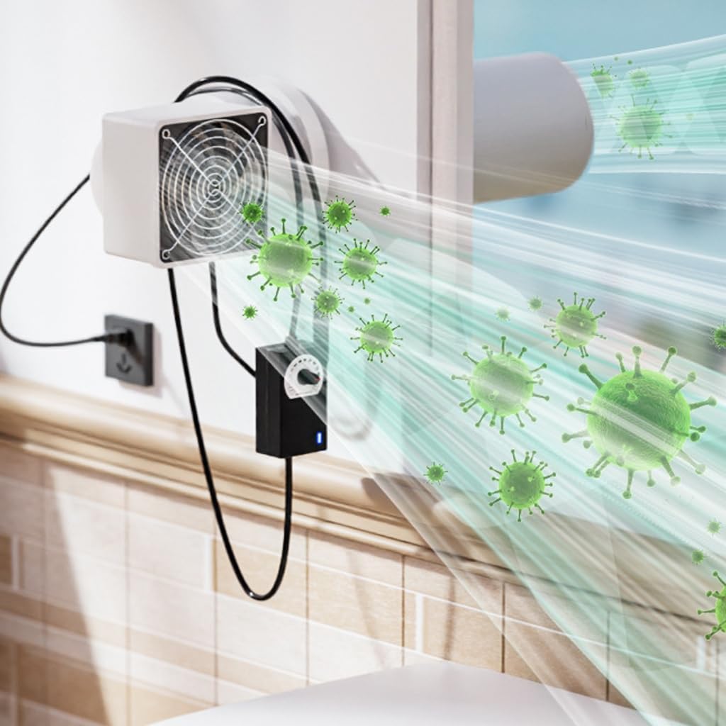 DAYnagh High Speed 12V Exhaust Fan With 50mm/63mm/75mm Duct Size, Low Noise With 5190RPM Speed For Quick Fumes Evacuation Air Intake and Exhaust (Duct Φ75mm)