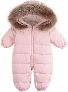 Generisch 1 pieza chaqueta de plumón para con cuello desmontable, color sólido, chaqueta gruesa con capucha mono 86 niño