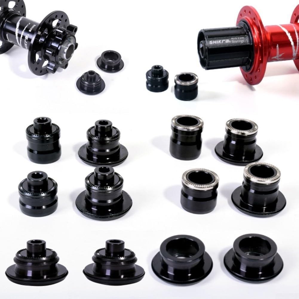 Adattatore a sgancio rapido per mozzo bicicletta in lega di alluminio nero M9-15 mm anteriore M10-12 mm