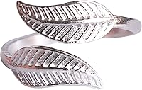 Vista 13 de Handmade Silver Leaf Wrap Adjustable Toe Ring, 925 Sterling Silver, Classic Floral Open Toe, Pinky or Knuckle Rings for Women, foot bare jewelry