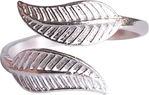 Miniatura 13 de Handmade Silver Leaf Wrap Adjustable Toe Ring, 925 Sterling Silver, Classic Floral Open Toe, Pinky or Knuckle Rings for Women, foot bare jewelry