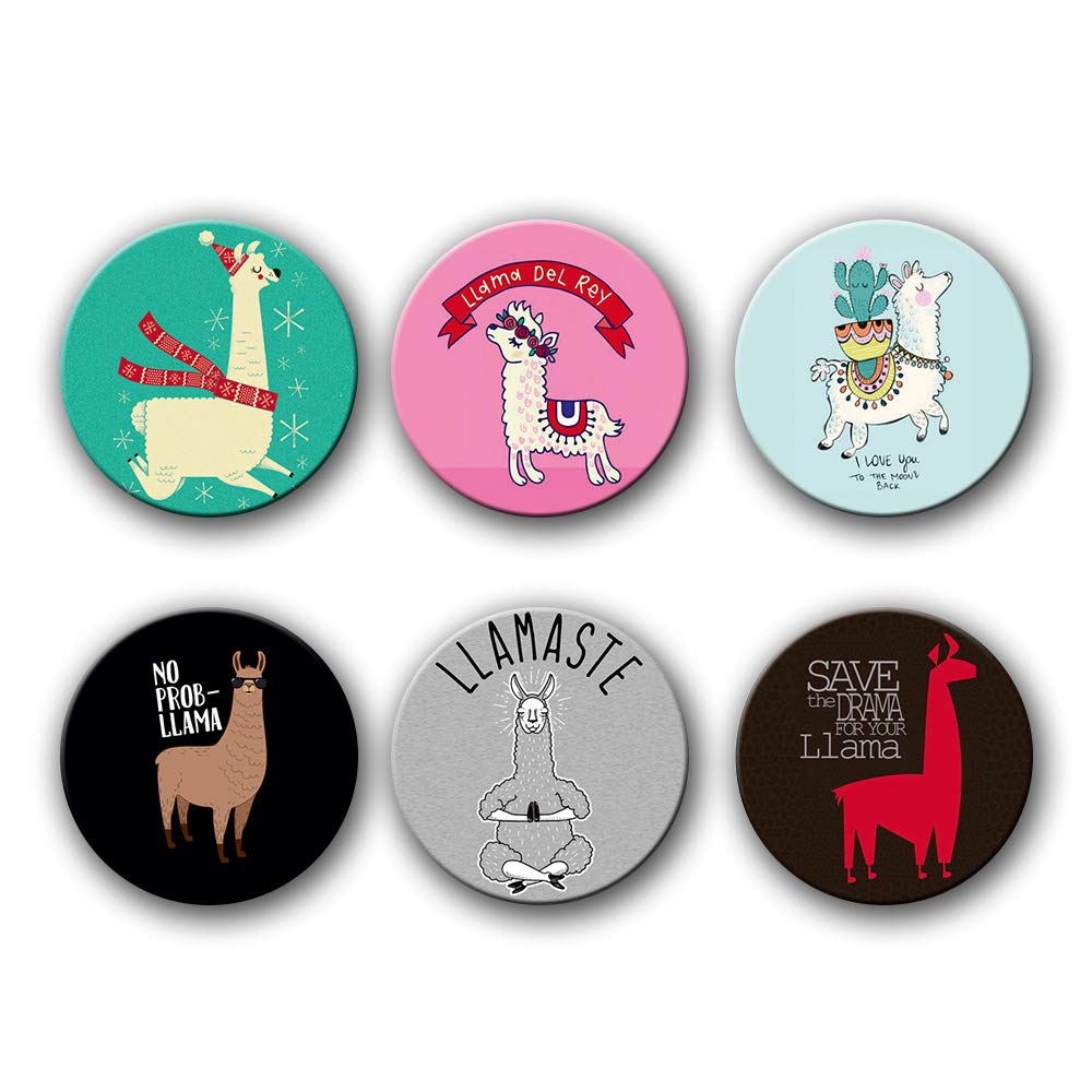 Plan To Gift Badges Llama Button Badges -(1.5X1.5) Set of 6