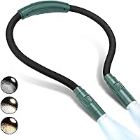 Vista 8 de LUXJET Luz de lectura de cuello y luz de libro para leer en la cama, manos libres, 6 niveles de brillo, brazos flexibles de 360°, recargable de 80