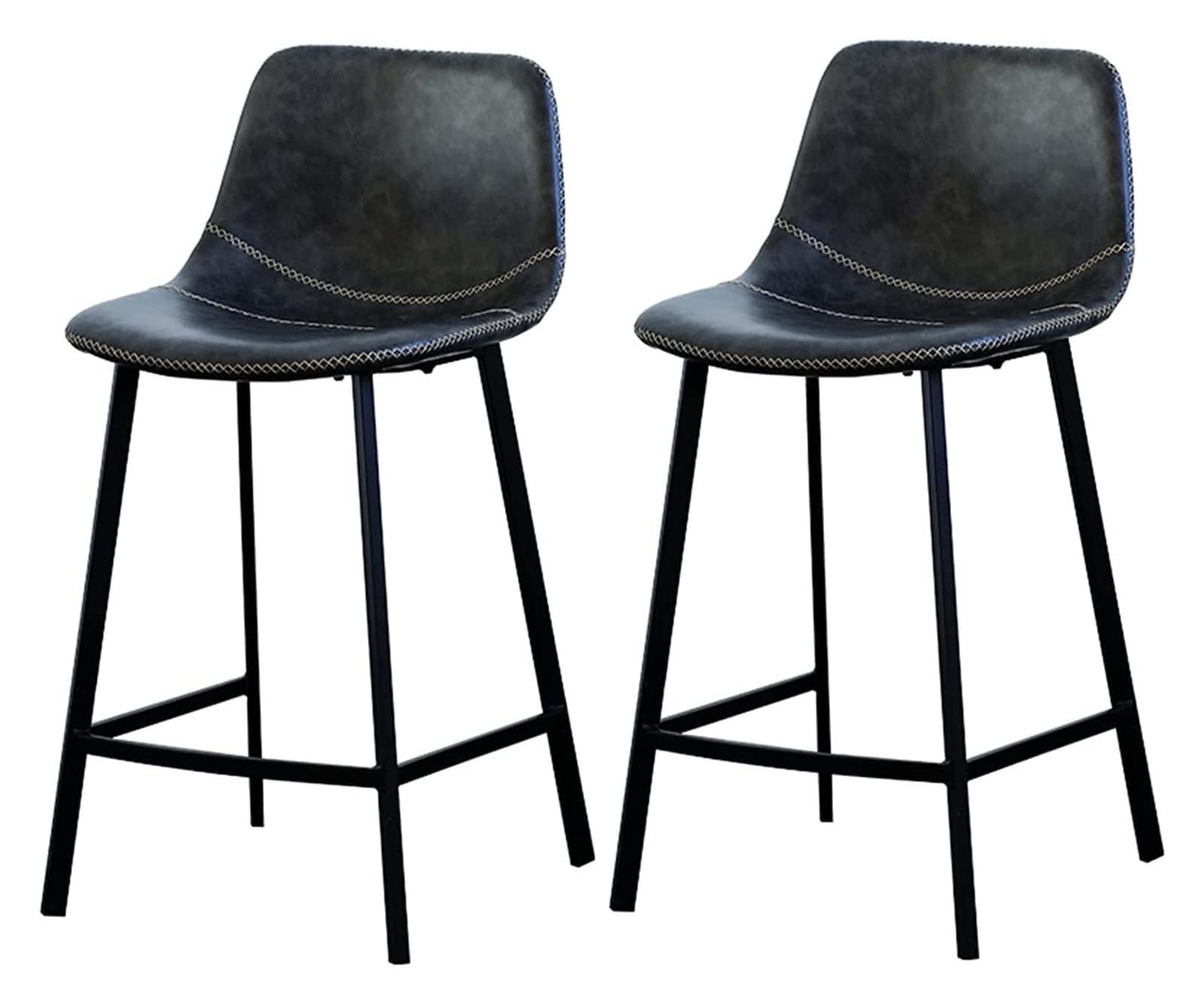 GRDDBZA Modern Bar Stools Set Counter Height Dining Chairs Set of 2 Barstools PU Cushion Bar Stool Breakfast Stools Counter Height Stools Footrest(65cm)