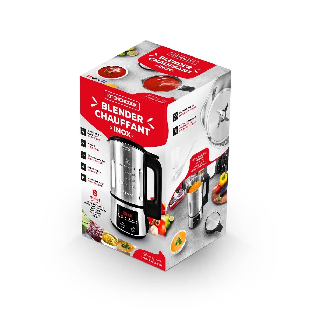 Blender Chauffant Et Soup Maker Inox Creamix Kitchencook